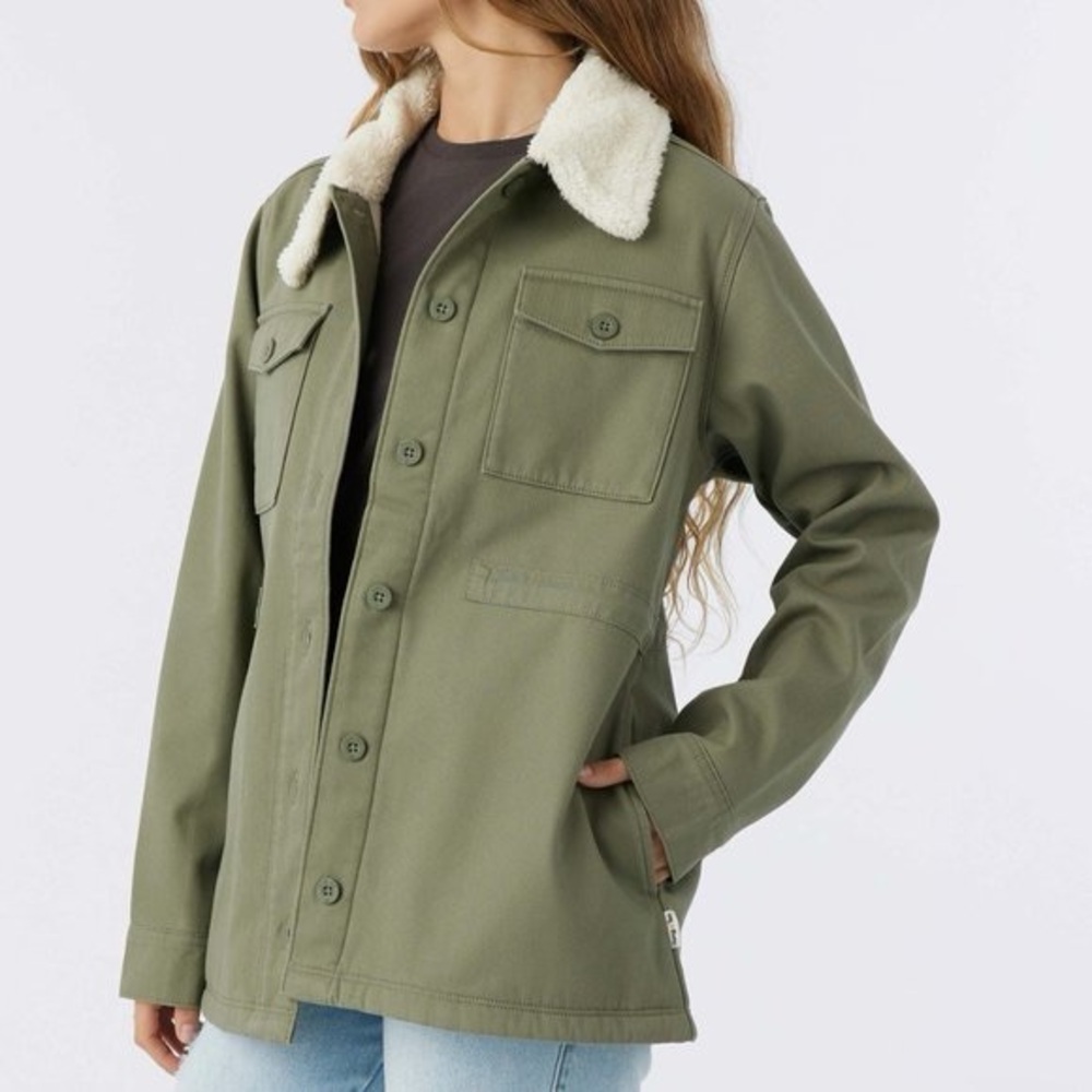 Hang Ten Sage Utility Jacket with Faux Fur Collar